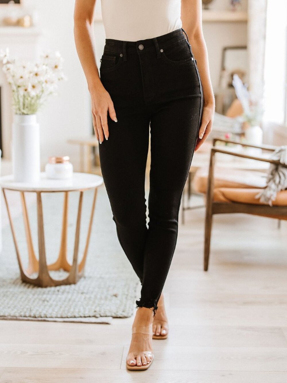 JUDY BLUE Black High Rise Tummy Control Skinny Jeans | Size: 0/24